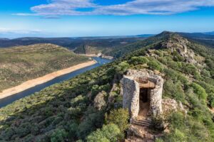Castle of the Monfrague National Park in the province of Caceres in Extremadura Spain.