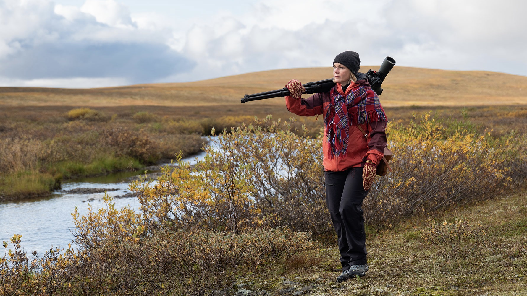 Kate Johanne Utsi in Varanger landscape picture by knut Åserud